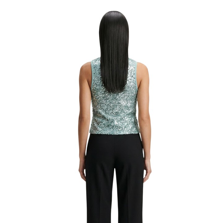 Camiseta de mujer Artigli ACCN005082 menta con lentejuelas vista posterior