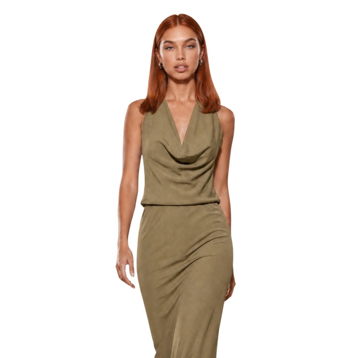 I am top de mujer beige de viscosa y nylon 25422V78 en vista frontal