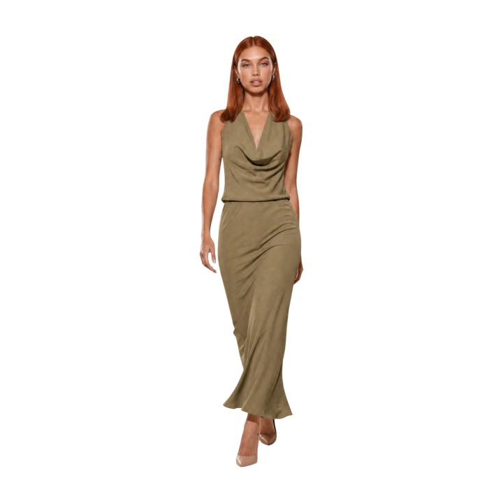 I am top de mujer beige de viscosa y nylon 25422V78 en vista frontal