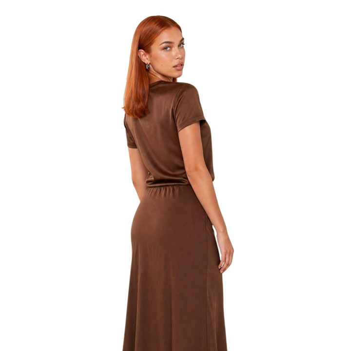 I am camiseta de mujer bronce satinada 1951V39 vista frontal