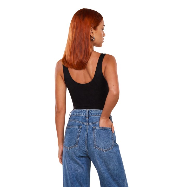I am body femenino negro de viscosa 26512 vista posterior