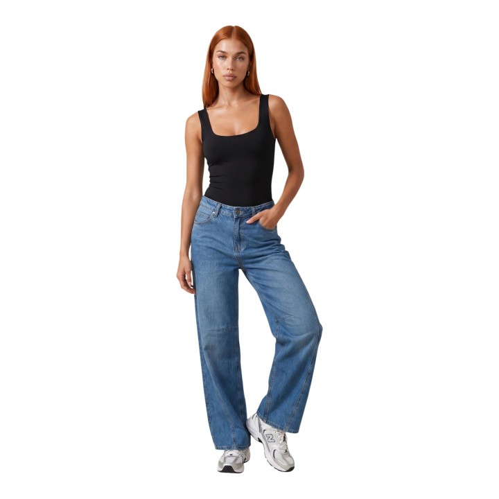 I am body femenino negro de viscosa 26512 vista de tres cuartos