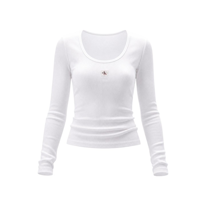 Calvin Klein Jeans camiseta blanca de mujer LV047D218G vista frontal
