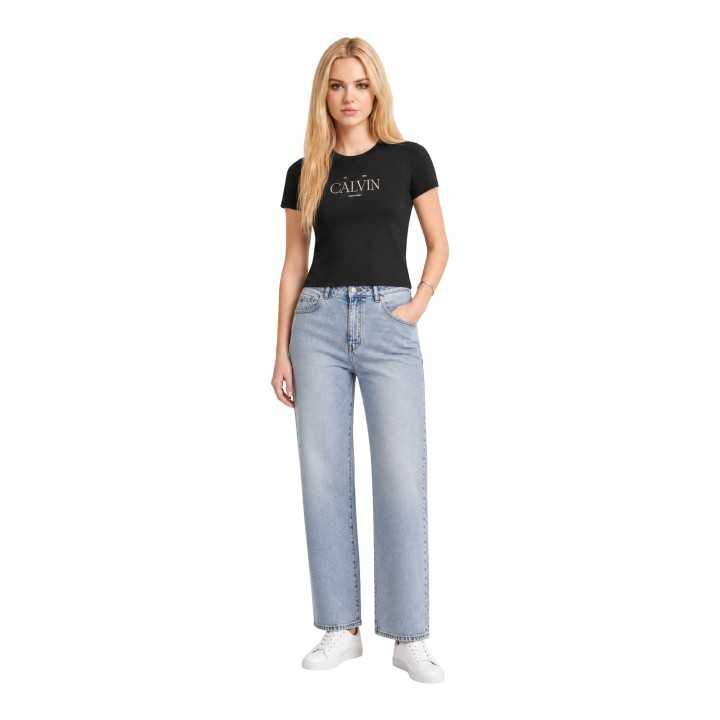 Camiseta negra de mujer Calvin Klein Jeans LV047G806G vista frontal
