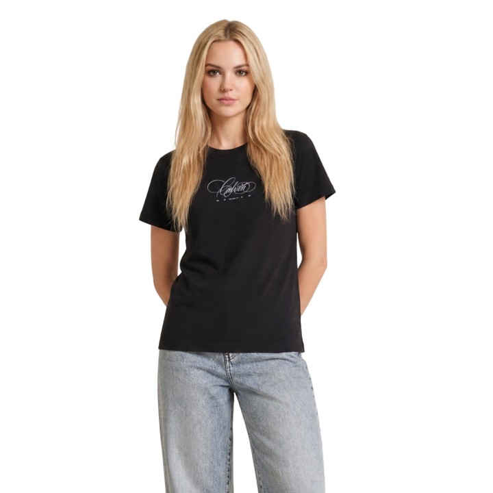 Camiseta negra de mujer Calvin Klein Jeans LV047G814G vista frontal