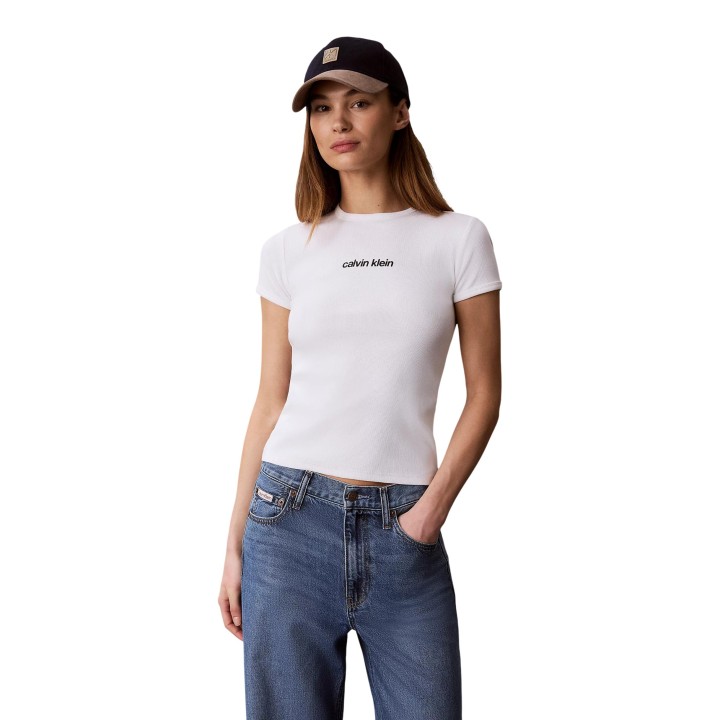Camiseta blanca de mujer Calvin Klein Jeans LV047G816G vista frontal