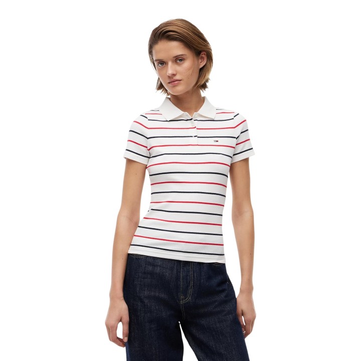 Camiseta blanca de mujer Tommy Hilfiger Jeans DW0DW22327 vista frontal