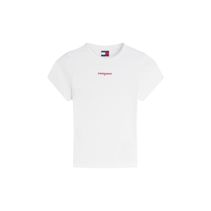 Camiseta de mujer Tommy Hilfiger Jeans Sour Cream DW0DW22809 vista frontal de la prenda