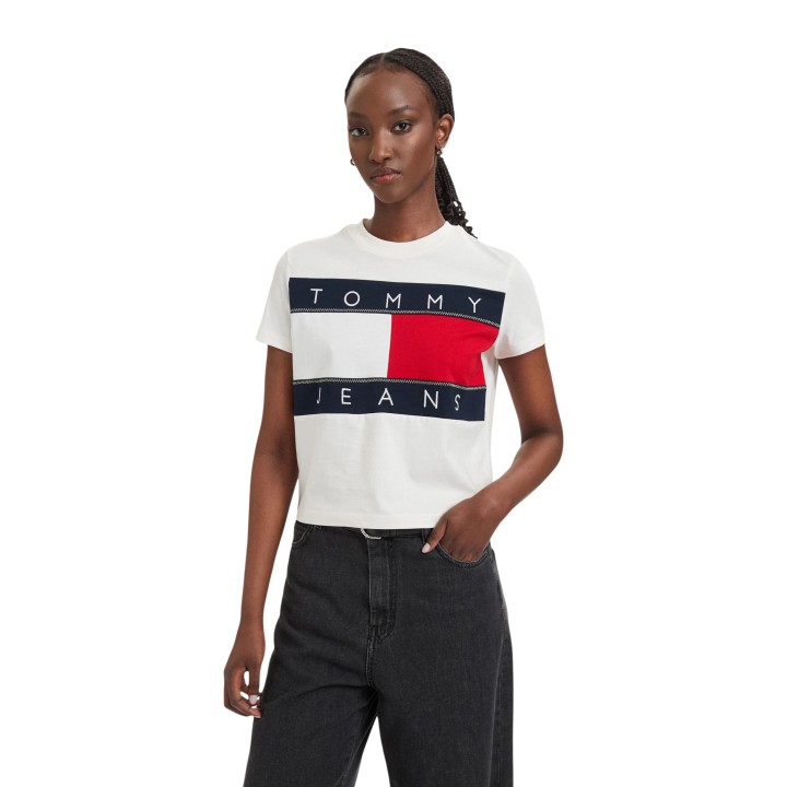 Camiseta blanca de mujer Tommy Hilfiger Jeans DW0DW22818 vista frontal