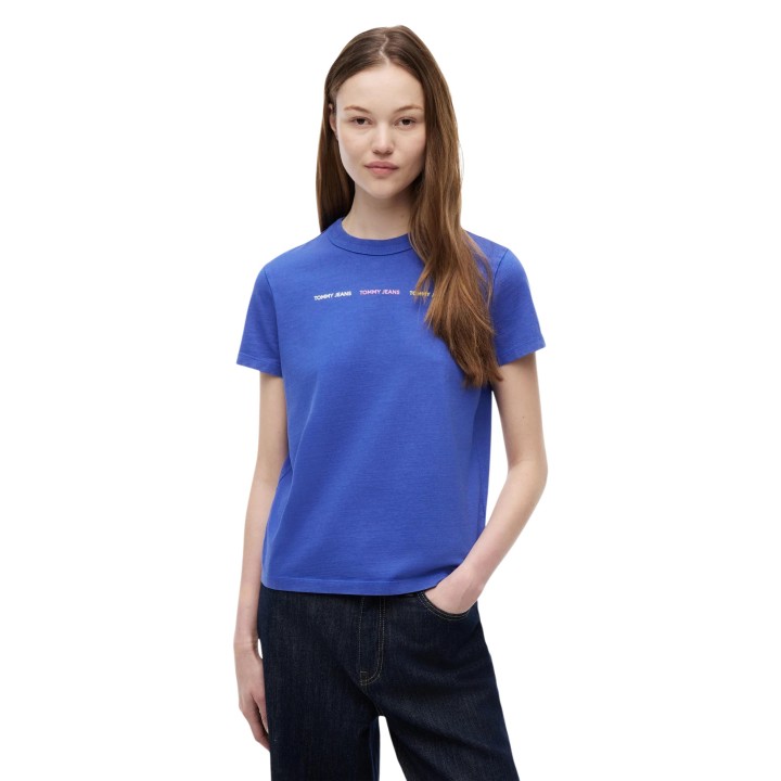 Camiseta azul de mujer Tommy Hilfiger Jeans DW0DW22905 en vista frontal