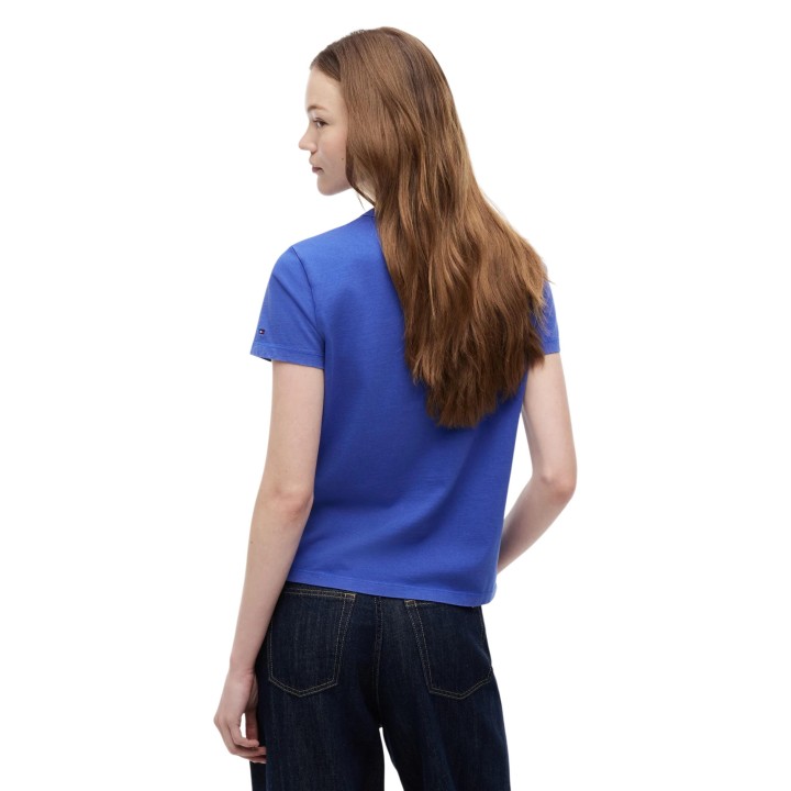 Camiseta azul de mujer Tommy Hilfiger Jeans DW0DW22905 en vista posterior