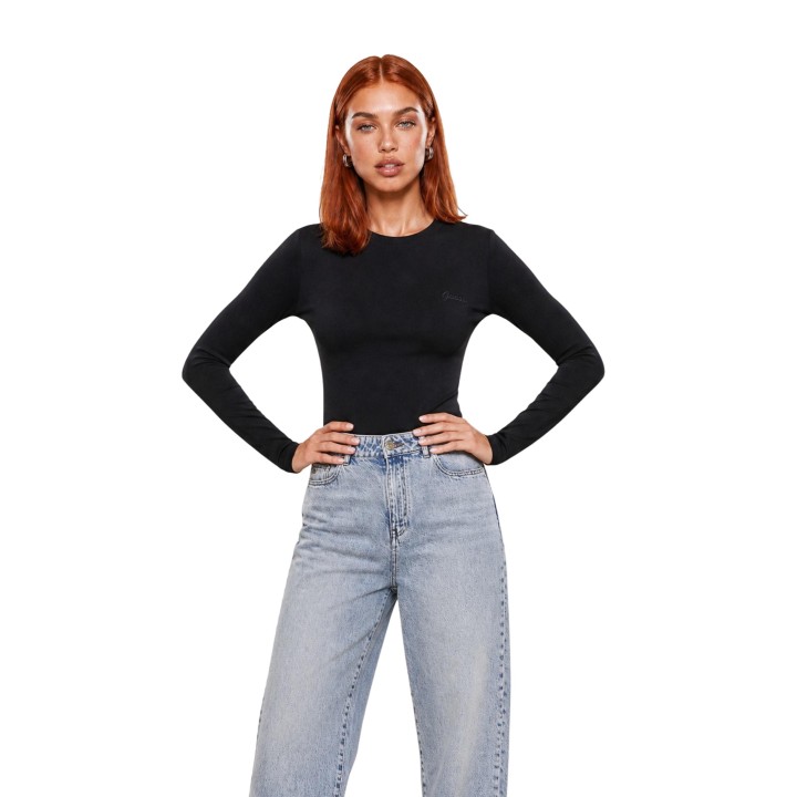 Guess Active camiseta negra de manga larga para mujer vista frontal