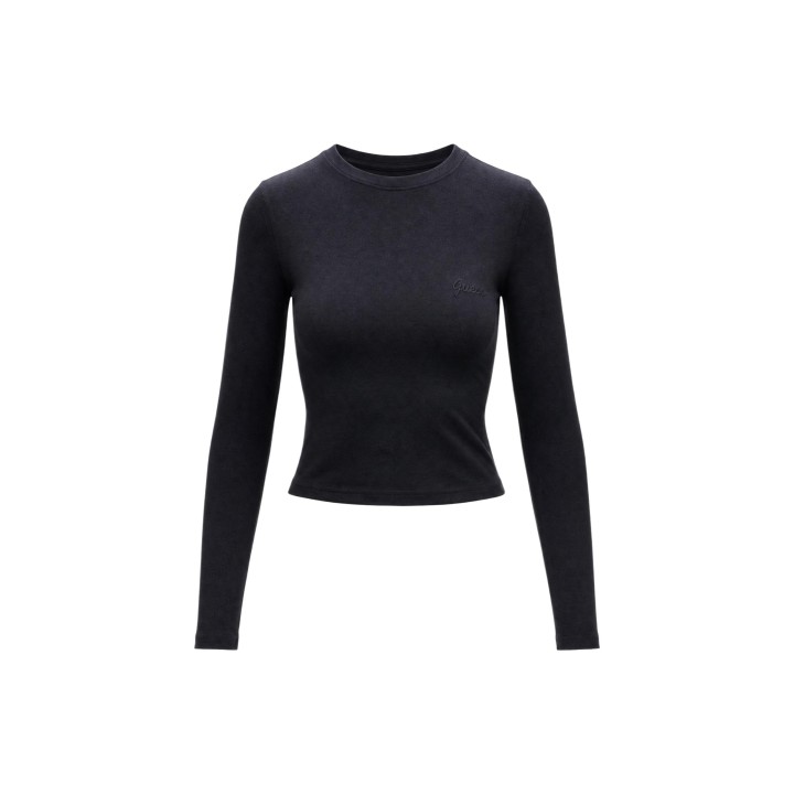 Guess Active camiseta negra de manga larga para mujer vista frontal