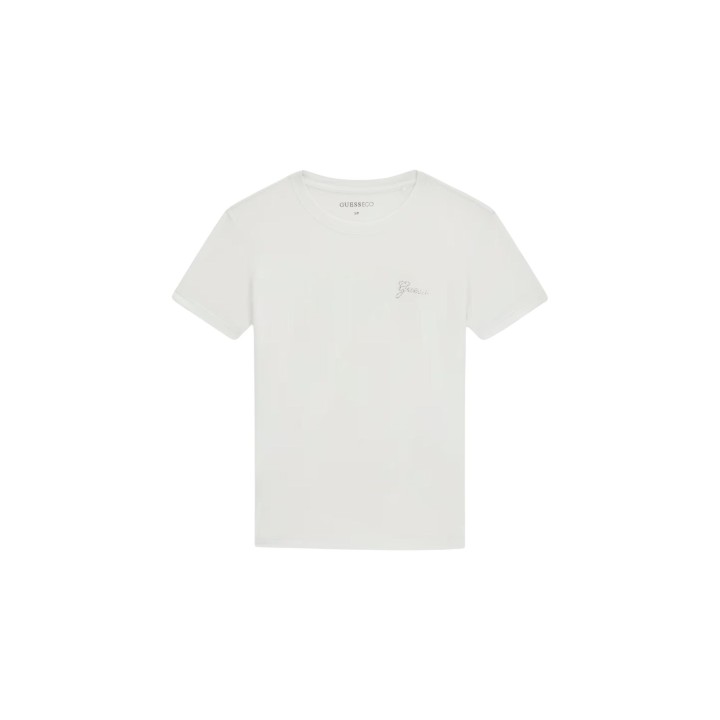 Camiseta Guess de mujer blanca W6YI12 K3751 en vista frontal