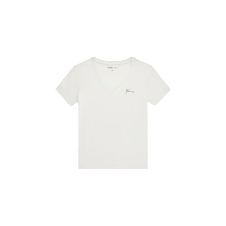 Guess camiseta blanca de mujer W6YI13 K3853 en vista frontal