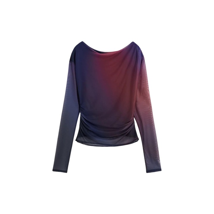 Camiseta azul de manga larga Desigual TS_ESTAMBUL para mujer vista frontal
