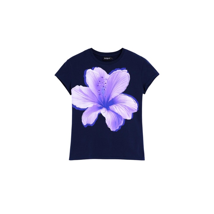 Desigual camiseta de mujer azul 26WWTK51 vista frontal