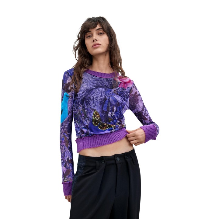 Desigual camiseta de mujer violeta TS_HORSE_LACROIX vista frontal