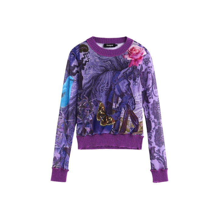 Desigual camiseta de mujer violeta TS_HORSE_LACROIX vista frontal de la prenda