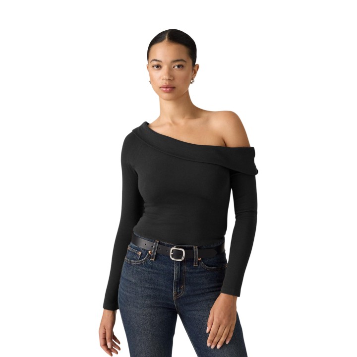 Levi's® camiseta de mujer negra de manga larga vista frontal