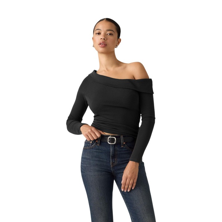 Levi's® camiseta de mujer negra de manga larga vista de tres cuartos