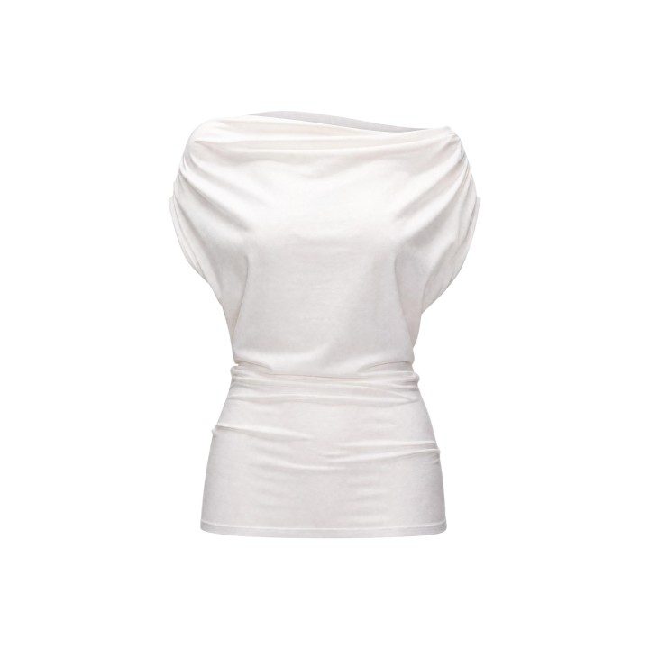 I am camiseta de mujer blanca modelo 1946 detalle de la prenda