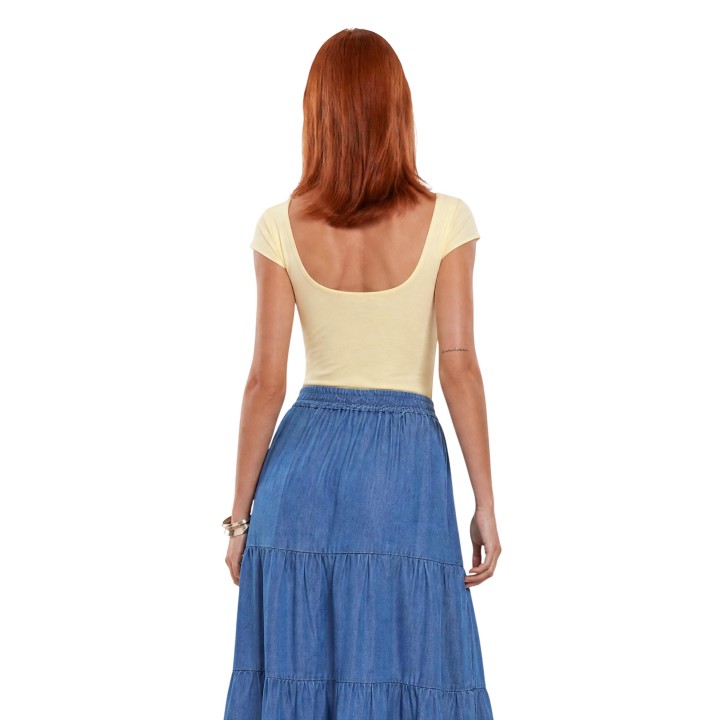 I am camiseta de mujer amarilla 1888 vista posterior