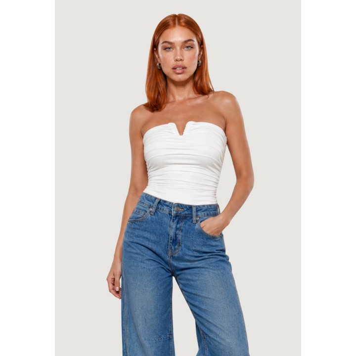 I am bustier de mujer blanco modelo 1948 en vista frontal