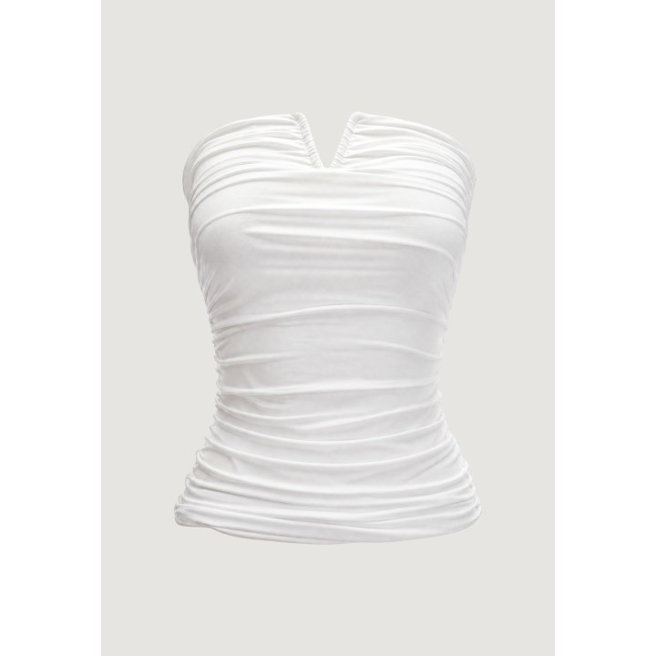 Detalle del bustier blanco I am de mujer modelo 1948