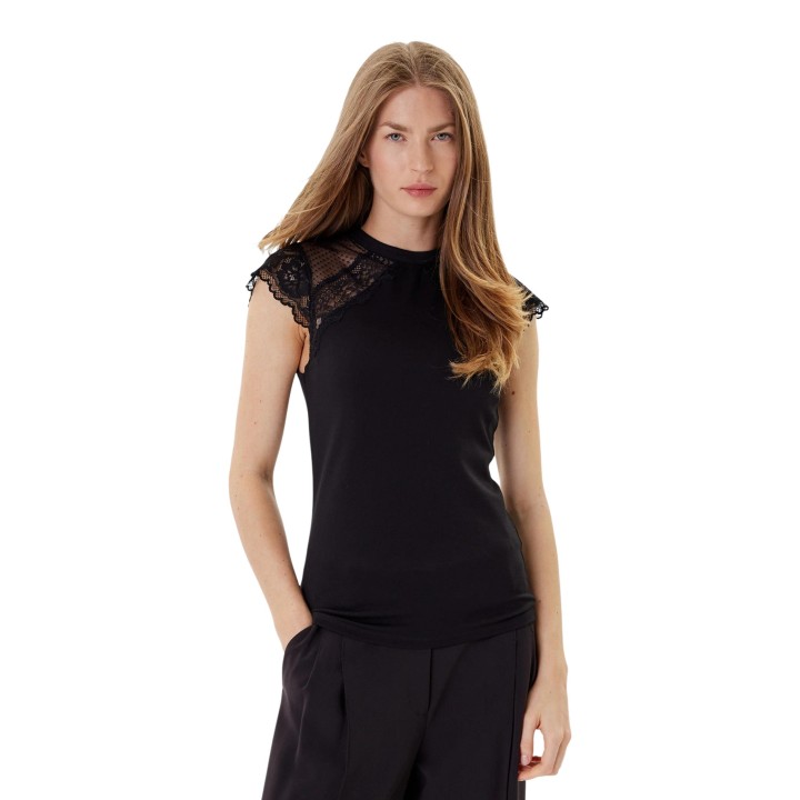 Morgan De Toi camiseta de mujer negra 252-DODO vista frontal