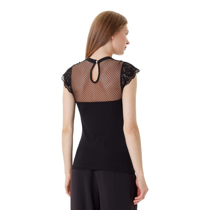 Morgan De Toi camiseta de mujer negra 252-DODO vista posterior