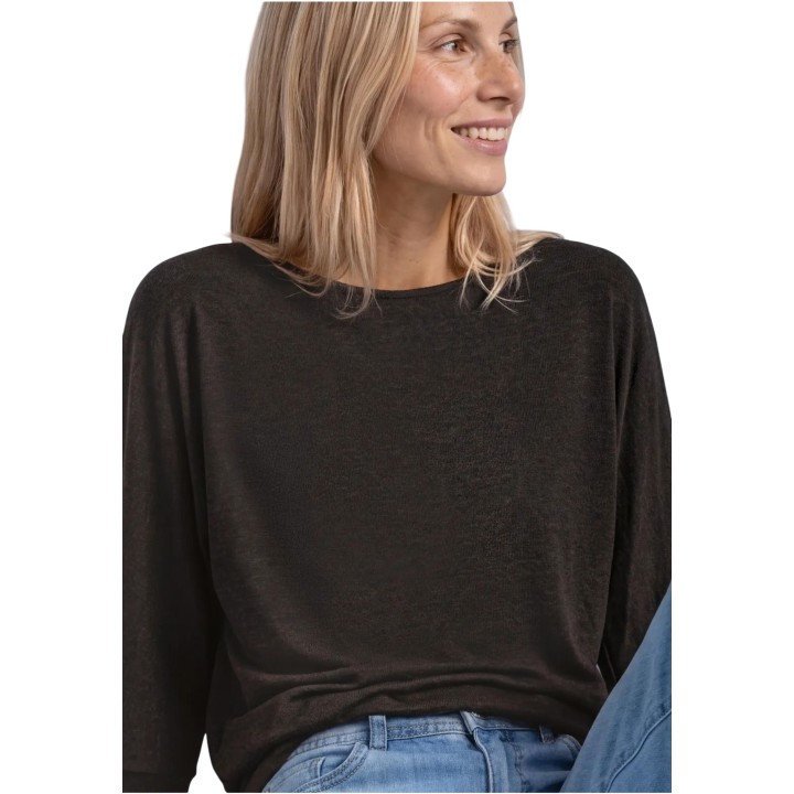 Street One camiseta de mujer marrón modelo 325706 vista frontal en detalle