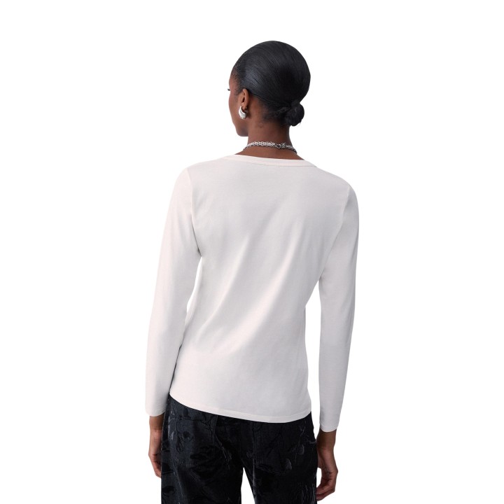 Liu-Jo camiseta de mujer blanca de manga larga vista posterior