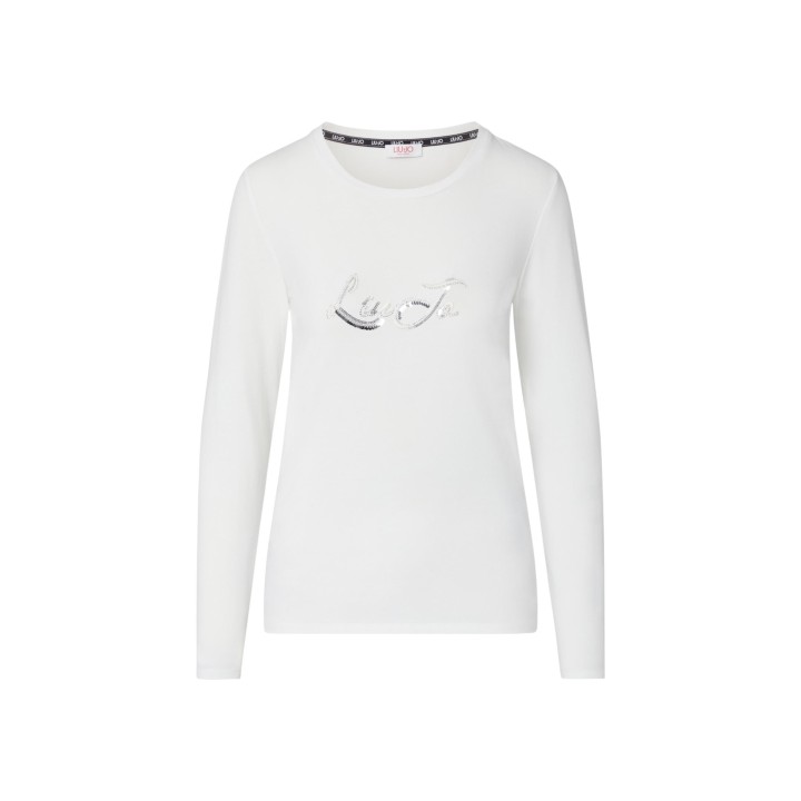 Liu-Jo camiseta de mujer blanca de manga larga vista frontal