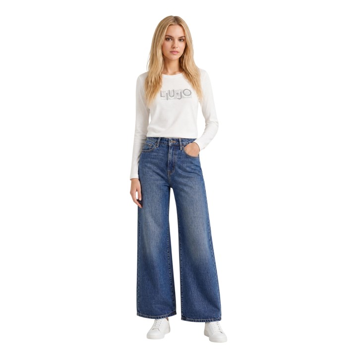 Liu-Jo camiseta de mujer blanca TF6248 JS003 vista frontal