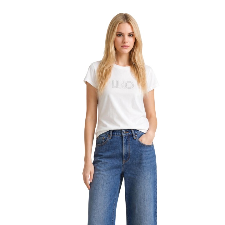 Liu-Jo camiseta de mujer blanca TF6251 JS923 vista frontal