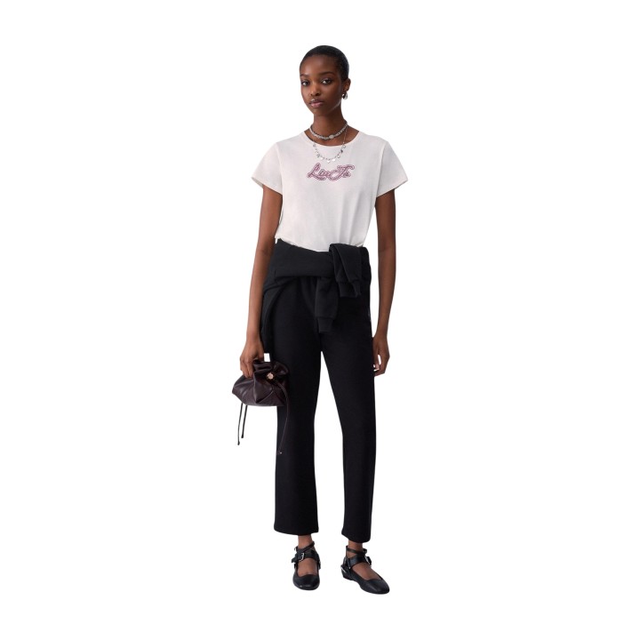 Liu-Jo camiseta de mujer blanca TF6283 JS923 vista frontal con conjunto