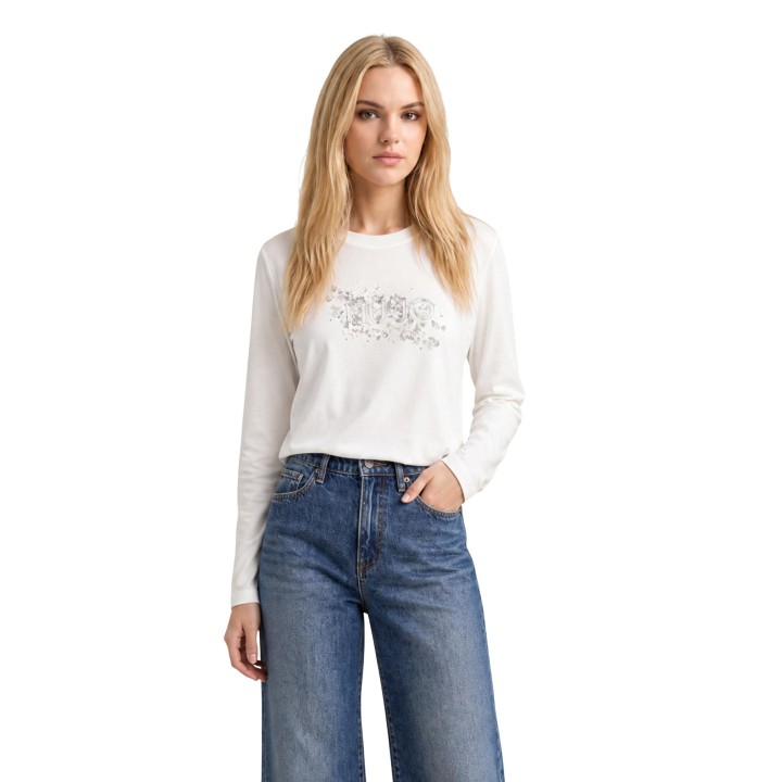 Liu-Jo camiseta de mujer blanca TF6286 JS003 vista frontal