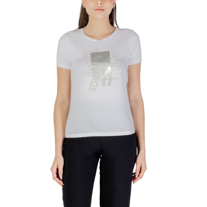 EA7 camiseta de mujer blanca 7W000187 AF10373 vista frontal