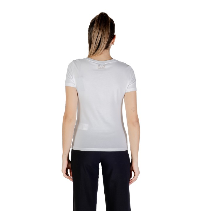 EA7 camiseta de mujer blanca 7W000187 AF10373 vista posterior