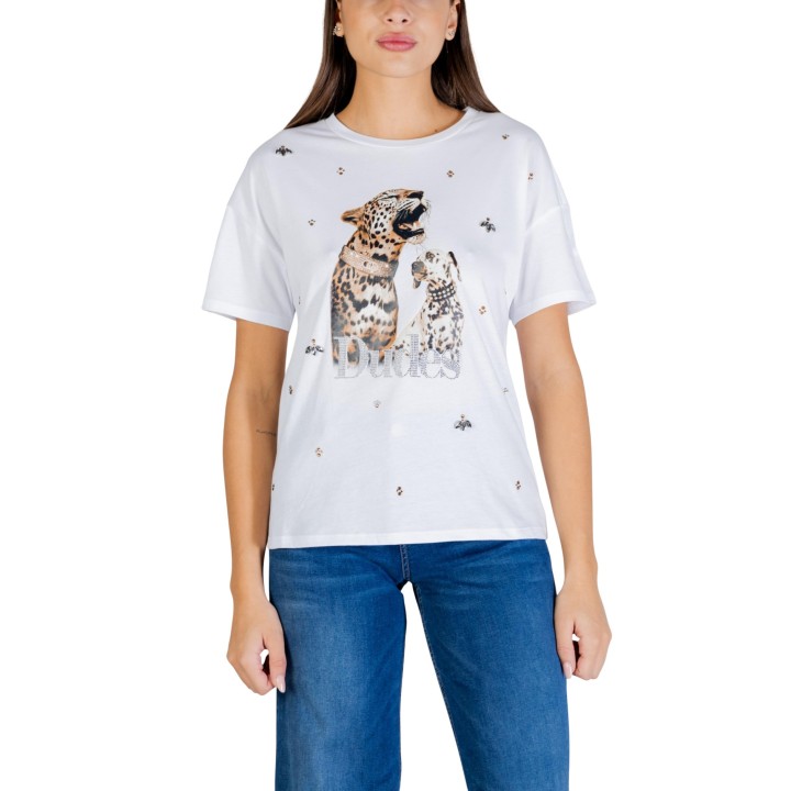 Camiseta Liu-Jo de mujer blanca vista frontal modelo WA6331 JS904