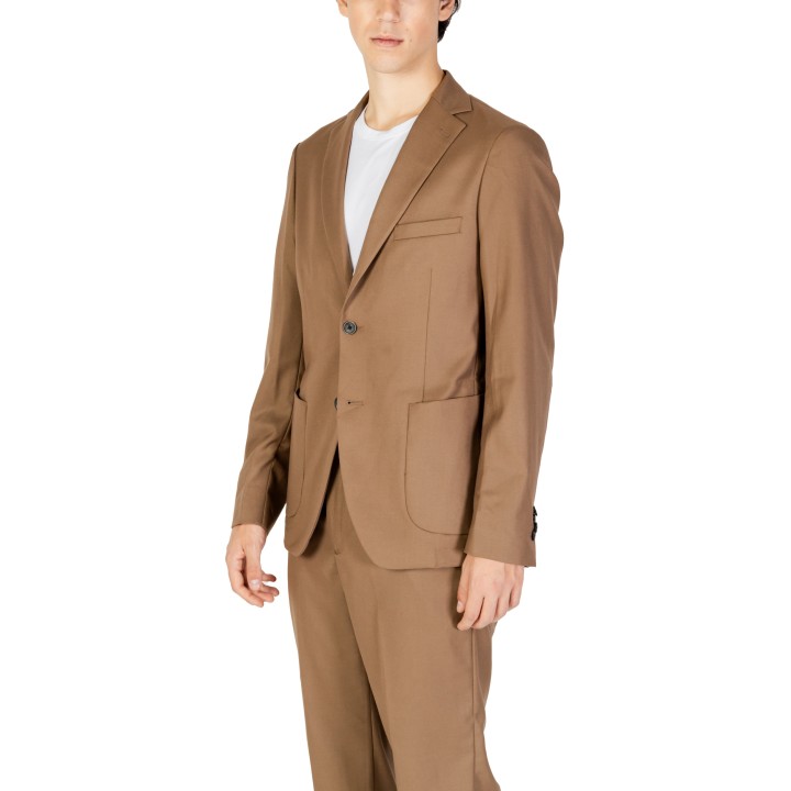 Blazer de hombre Hamaki-Ho GAI1579H beige oscuro vista de tres cuartos