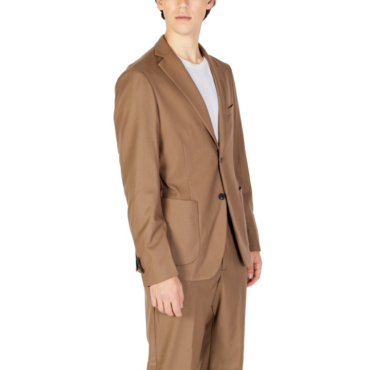 Blazer de hombre Hamaki-Ho GAI1579H beige oscuro vista de tres cuartos