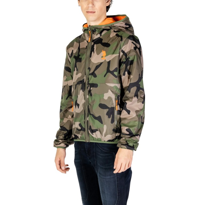 U.S. Polo Assn. chaqueta de hombre verde oliva camuflaje vista tres cuartos