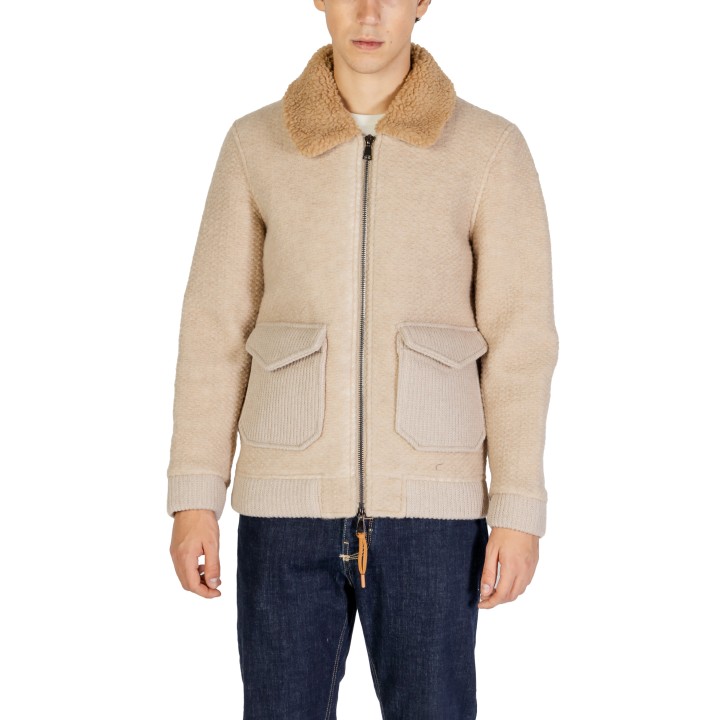 Hydra Clothing chaqueta de hombre beige de borreguito vista frontal