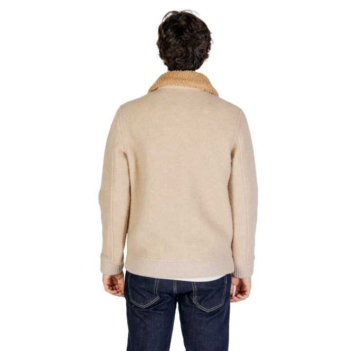 Hydra Clothing chaqueta de hombre beige de borreguito vista posterior