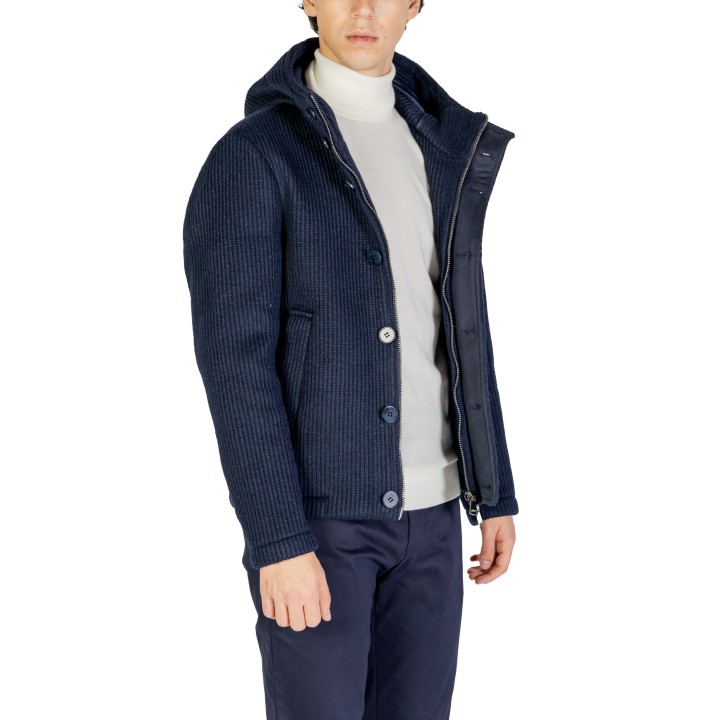 Hydra Clothing chaqueta de hombre azul texturizada vista tres cuartos