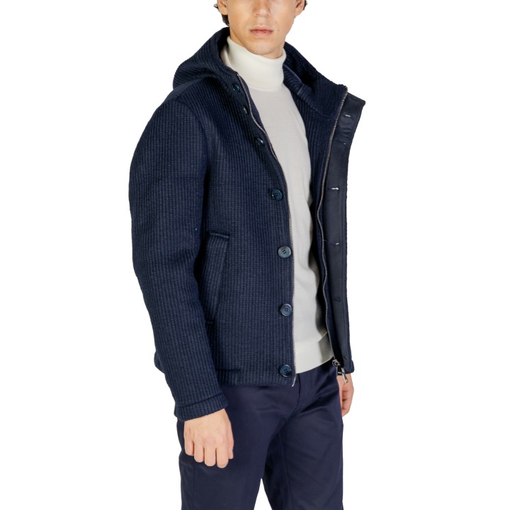 Hydra Clothing chaqueta de hombre azul texturizada vista tres cuartos