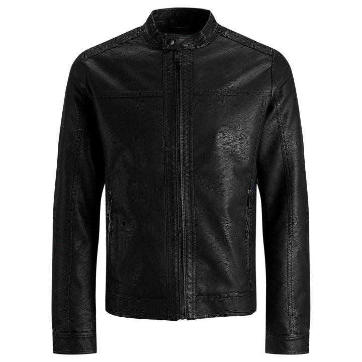 Jack Jones chaqueta de hombre negra 12182461 vista frontal