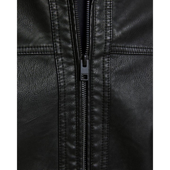 Detalle de cremallera de chaqueta Jack Jones negra 12182461